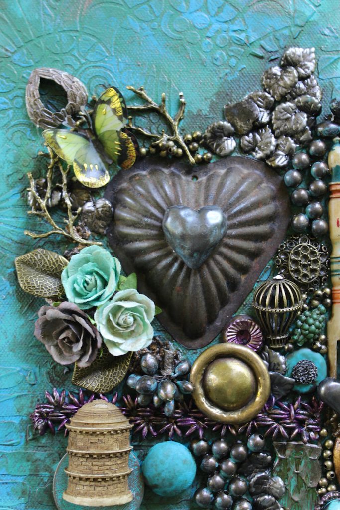 Steampunk Found Object Collage – 12 Mini Canvases in One