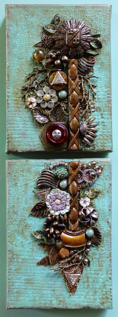 Polymer Clay Art Clay Wall Art 4in Art Polymer Clay Decor 3D Clay Decor  Abstract Wall Art Assemblage No Paint All Clay 