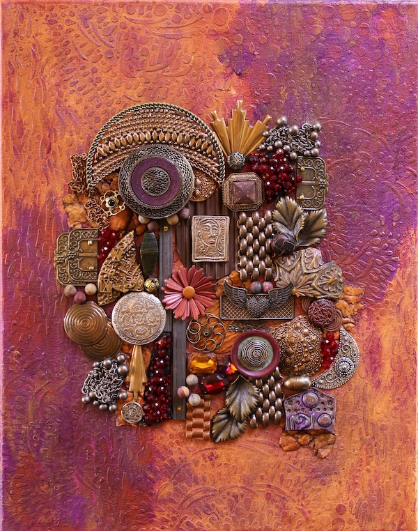 Polymer Clay Art Clay Wall Art 4in Art Polymer Clay Decor 3D Clay Decor  Abstract Wall Art Assemblage No Paint All Clay 